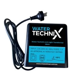 Water TechniX LinX Pool Light Transformer 30W 12V AC Single Output -Swimming Pool Supplies Productlabel