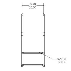 S.R. Smith Deck Mounted Ladder Standard 2 Step -Swimming Pool Supplies S R Smith Deck Mounted Ladder Standard 2 Step S R Smith 4