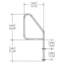 S.R. Smith Deck Mounted Ladder Standard 2 Step -Swimming Pool Supplies S R Smith Deck Mounted Ladder Standard 2 Step S R Smith 5