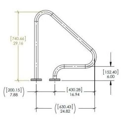 S.R. Smith Figure 4 Grab Rail Flanged Pair 7 S.R. Smith Figure 4 Grab Rail Flanged Pair -Swimming Pool Supplies S R Smith Figure 4 Grab Rail Flanged Pair S R Smith 3