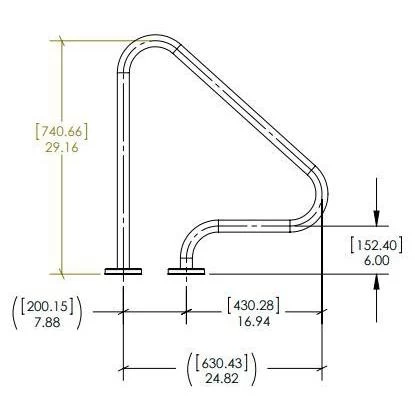 S.R. Smith Figure 4 Grab Rail Flanged Pair 3 S.R. Smith Figure 4 Grab Rail Flanged Pair - Image 3