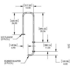 S.R. Smith Narrow Ladder Flanged Top 2 Step -Swimming Pool Supplies S R Smith Narrow Ladder Flanged 2 Step S R Smith 3