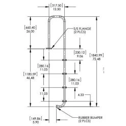 S.R. Smith Narrow Ladder Flanged Top 4 Step -Swimming Pool Supplies S R Smith Narrow Ladder Flanged 4 Step S R Smith 4