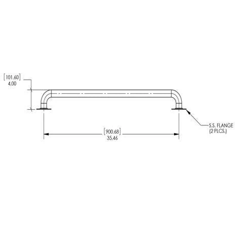 S.R. Smith Safety Rail Flanged 600mm 2 S.R. Smith Safety Rail Flanged 600mm - Image 2