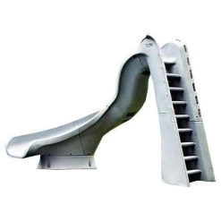 S.R. Smith Turbo Twister Pool Slide Grey Left Curve -Swimming Pool Supplies S R Smith Turbo Twister Left Curve Pool Slide Grey S R Smith