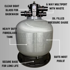 Water TechniX Media Filter Aspire 28 Inch 50mm -Swimming Pool Supplies Water TechniX Media Filter Aspire 28 inch 50mm Water TechniX 10