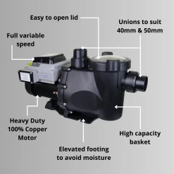 Water TechniX Pump VorteX Variable Speed 1.5HP -Swimming Pool Supplies Water TechniX Pump VorteX ECO Variable Speed 1 5HP Retrofit Astral Viron P320 CTX Water TechniX 9