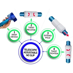 Water TechniX Telescopic Pool Tele Pole 1.2m - 3.6m / 4ft - 12ft -Swimming Pool Supplies Water TechniX Telescopic Pool Tele Pole Anodized 1 2m 2 4m Water TechniX 5