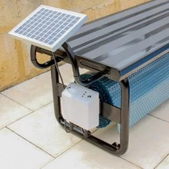 Daisy Under Bench Pool Cover Roller - Powered -Swimming Pool Supplies daisy under bench pool cover roller charcoal shimmer solar powered 2220 01